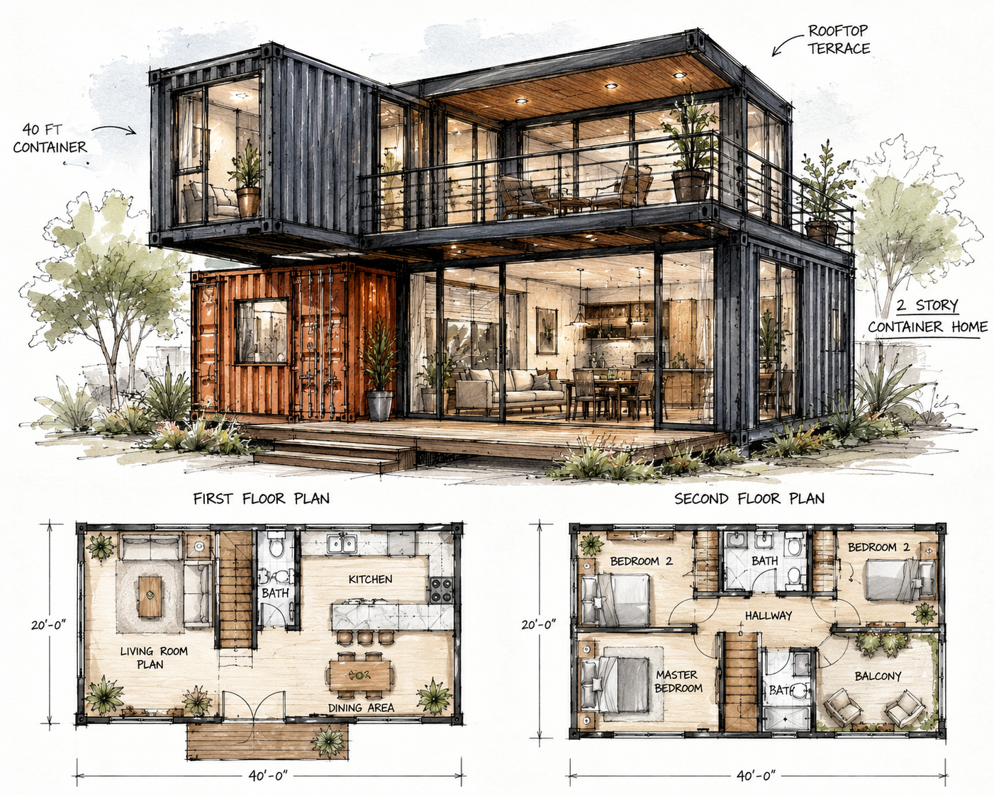 2 story container home 1