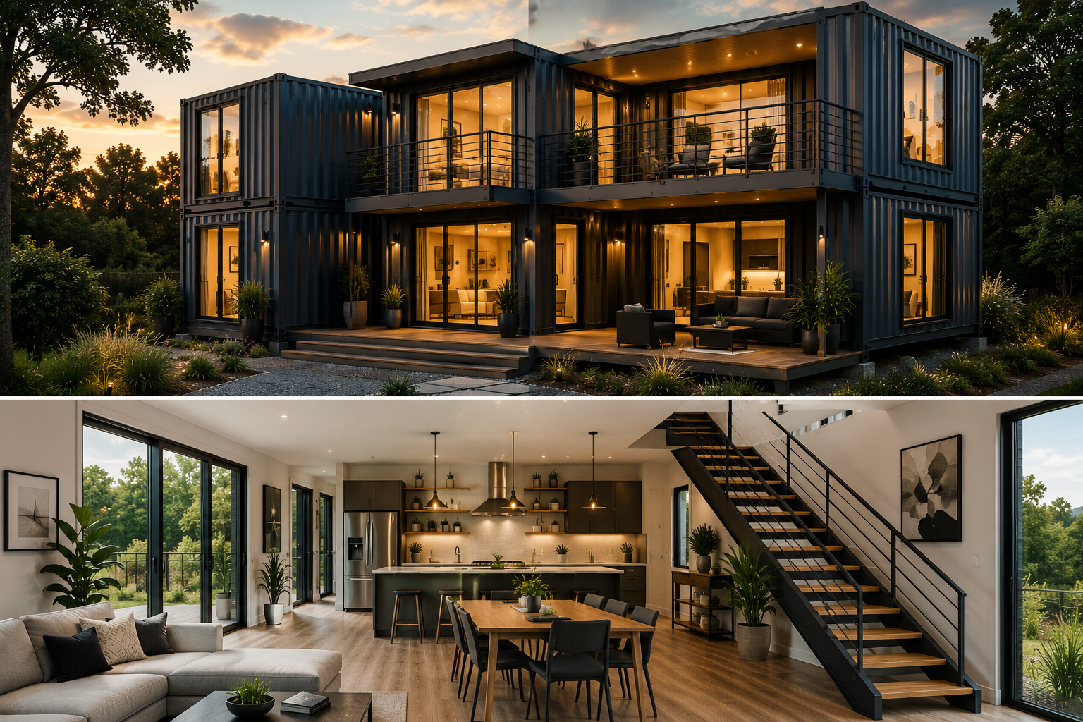 4 bedroom two story shipping container homes